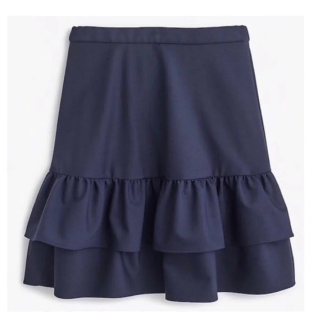 J. Crew Tiered Wool Blend Navy Blue Skirt Size 4
